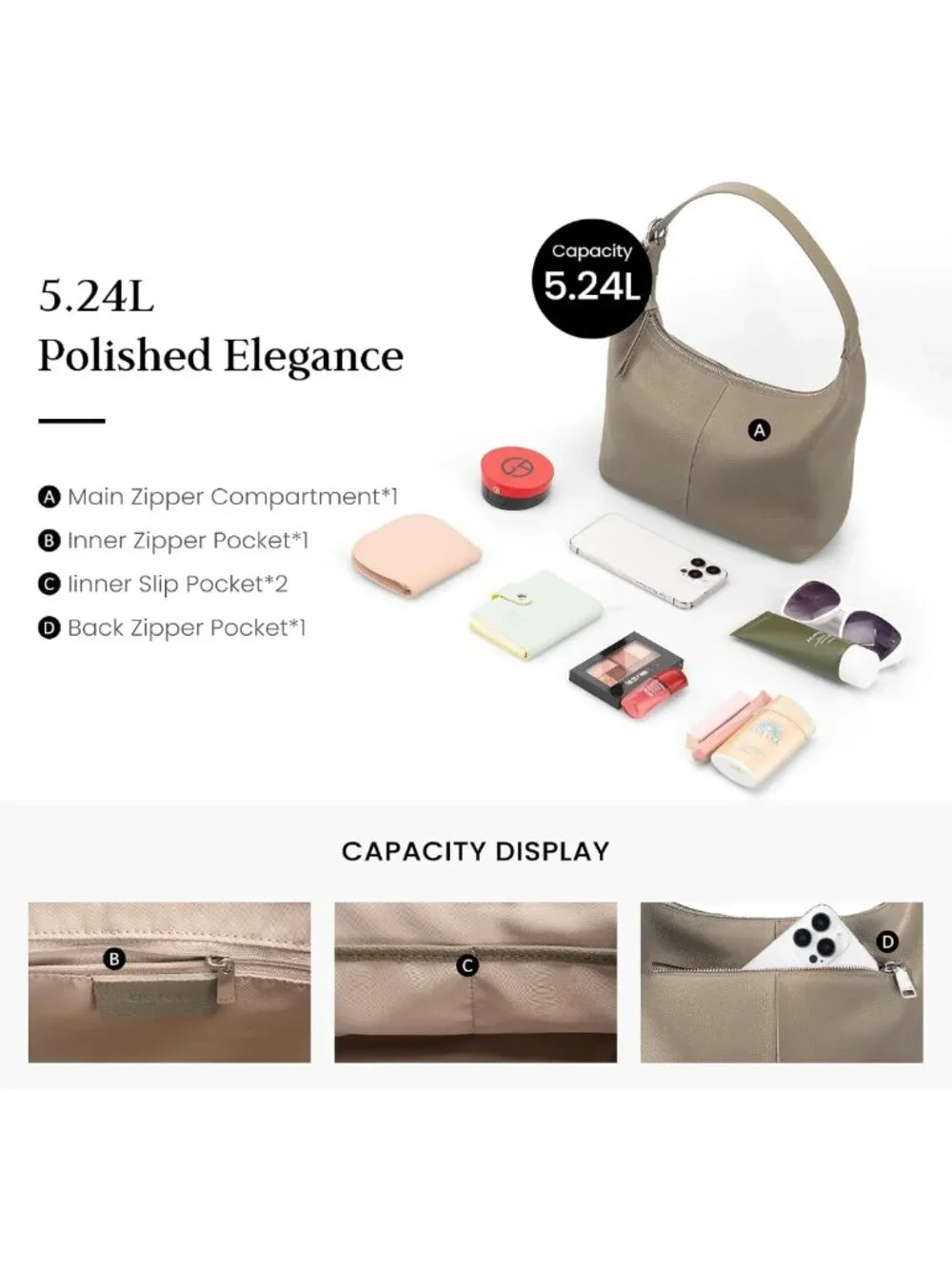 Trendy Slouchy Hobo Bag for Women | Ultra Lightweight Leather Shoulder Purse